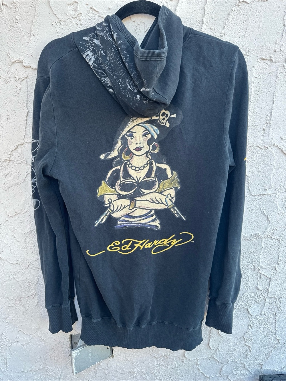 Vintage Y2K Ed Hardy Black Hoodie art by Christian Audigier